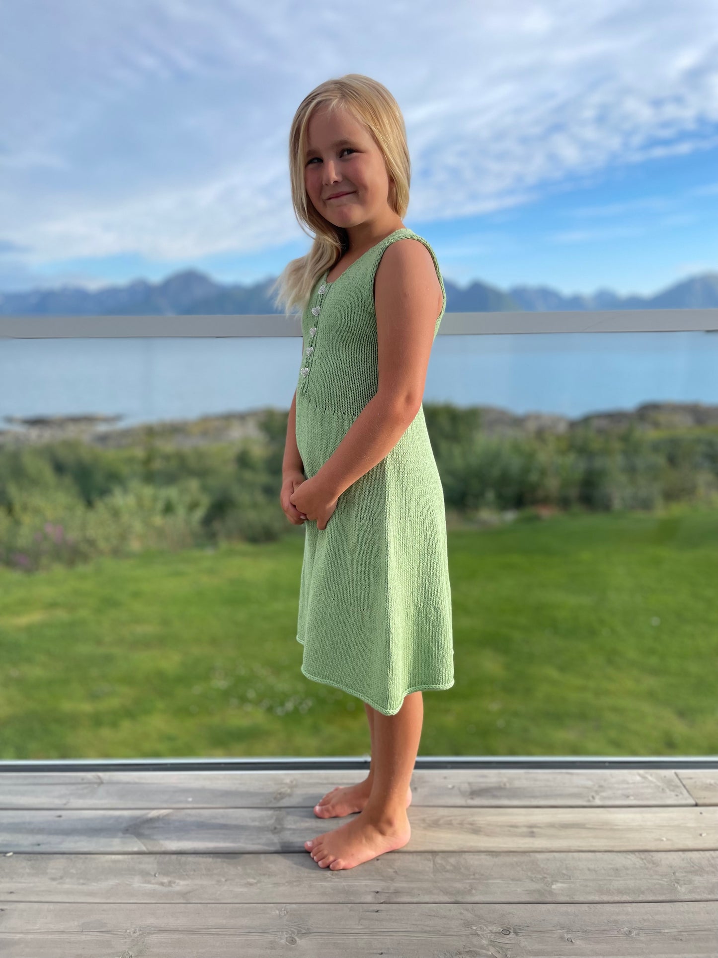 Jenny knappekjole junior (5-12 år)